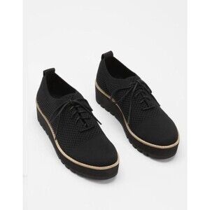 Eileen Fisher Eddy Recycled Stretch Knit Platform Oxford Shoes Size 7 LIKE NEW